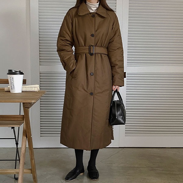 realcoco-[미리겨울/재진행] 스모크 싱글 롱 패딩 점퍼 - 4 Color (겨울/트렌치패딩)♡韓國女裝外套