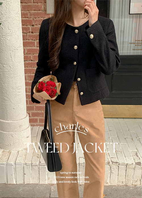 reine-[가을신상] 찰스트위드자켓 (2colors) 울10% new♡韓國女裝外套