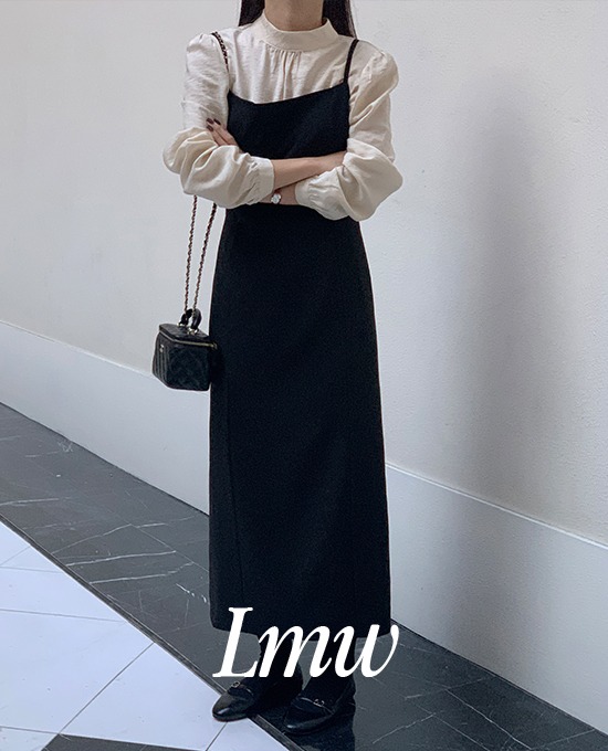 merryaround-[l.m.w] 스퀘어 뷔스티에 롱 (ops)♡韓國女裝連身裙