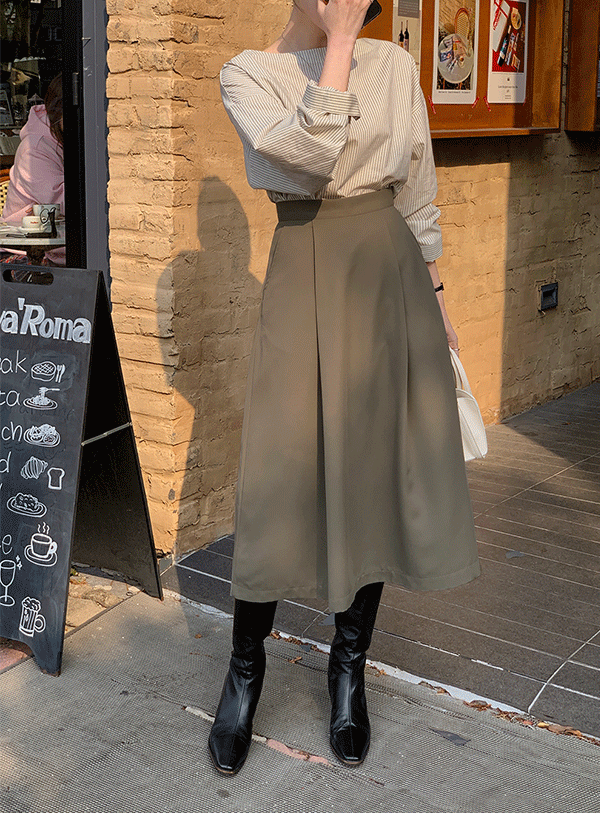 uptownholic-[[하객룩] 클레어 핀턱 롱 스커트 (*4color)]♡韓國女裝裙