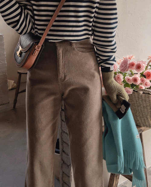 leelin-[큐롯와이드 따스미 쫀득신축 코듀로이 팬츠[size:S,M,L]]♡韓國女裝褲