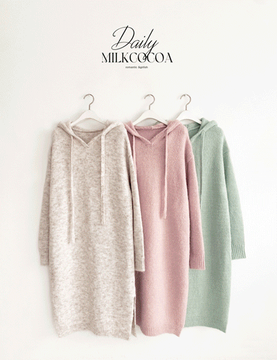 milkcocoa-New5%.pastel knit hood dress ♡韓國女裝連身裙