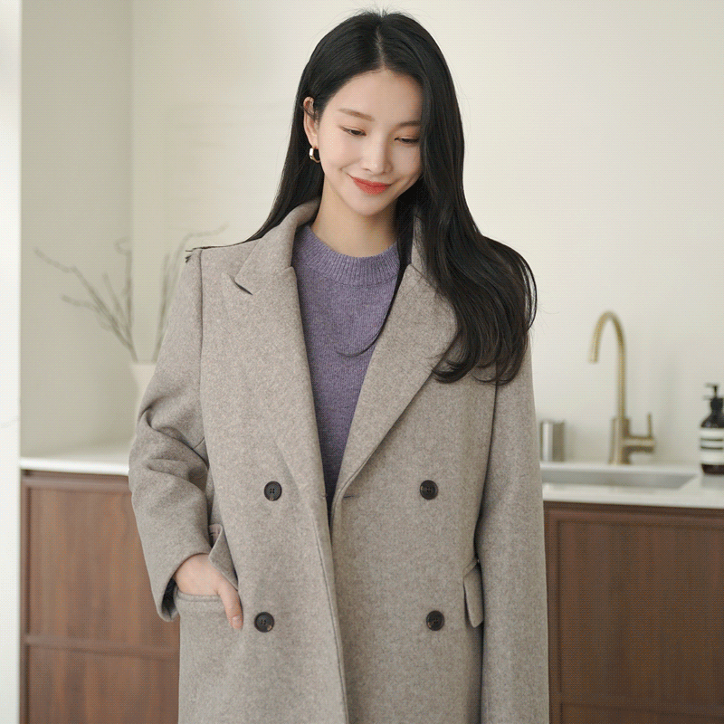 clicknfunny-[마셋더블 누빔롱코트]♡韓國女裝外套