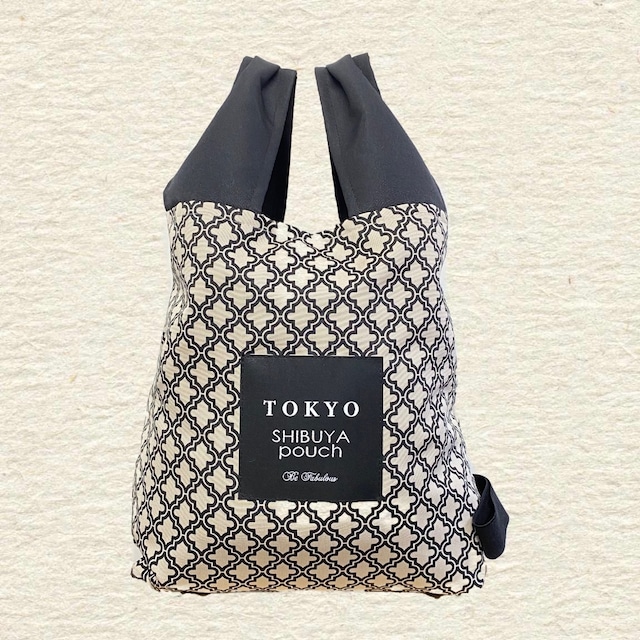 【日本直送】TOKYO SHIBUYA POUCH 復古格紋軟包（黑色）(L號)