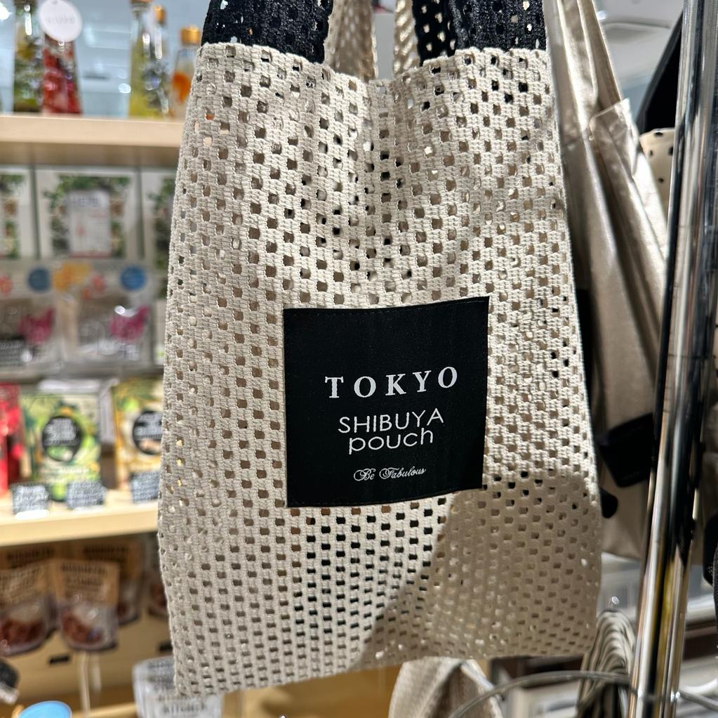 【日本直送】TOKYO SHIBUYA POUCH 方形蕾絲軟包（米色）(L號)